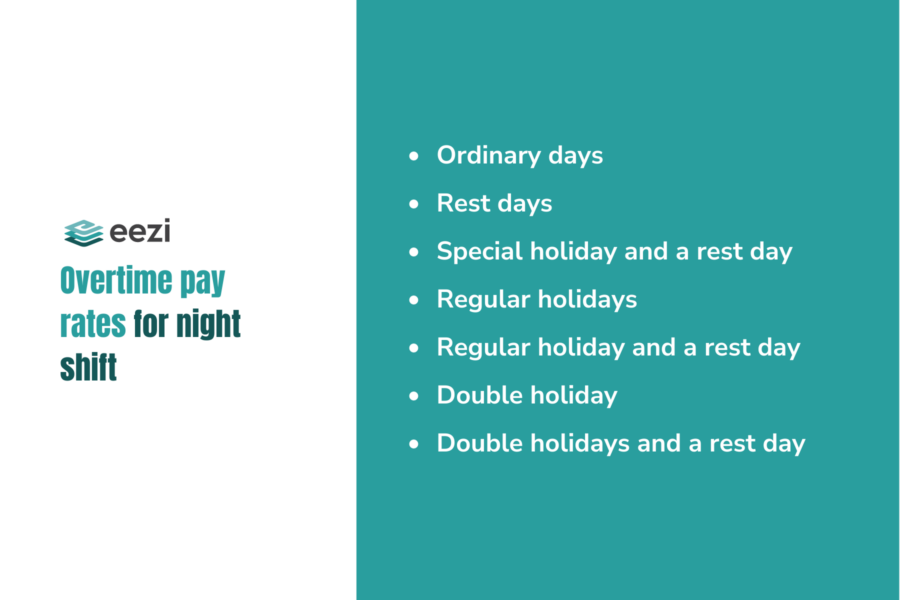 Overtime pay rates for night shift