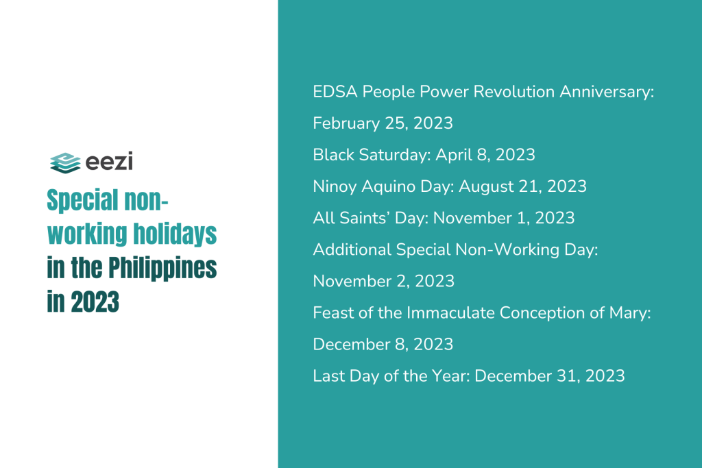Special non-working holidays in the Philippines in 2023