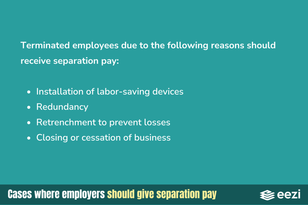 Cases where employers should give separation pay