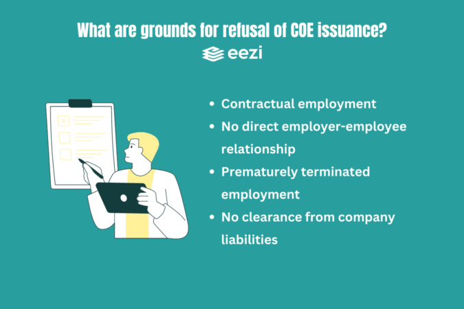 What are grounds for refusal of COE issuance?