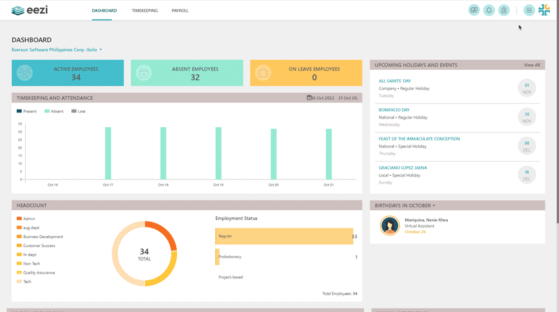 eezi dashboard